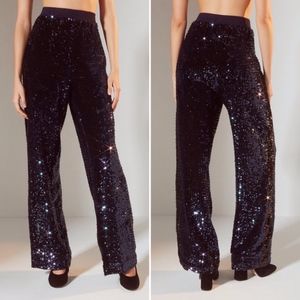 SOLD! NWT Light Before Dark Wide-Leg Sequin Pant